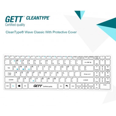 CLEANTYPE WAVE CLASSIC KSI-B10020 Dual Bluetooth & USB washable keyboard with protective cover