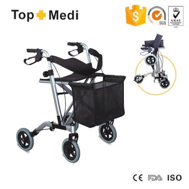 Aluminum Folding Walker Rollator for disabled and old people
