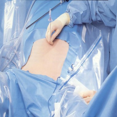 High quality surgical drape with adhensive side