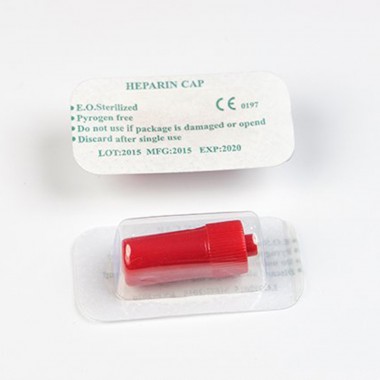 Red Heparin Luer lock caps for iv cannula