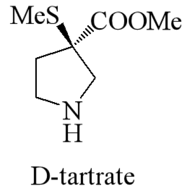 (R)-3-(Methylthio)pyrrolidine-3-carboxylic acid methyl ester  D-tartarate