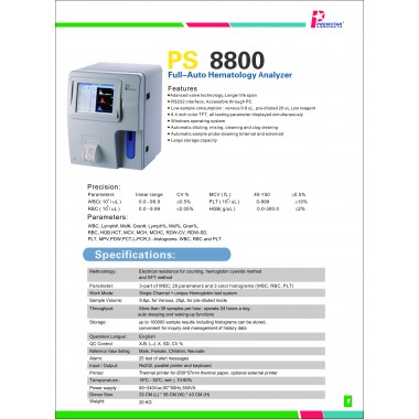 PS 8800 Full-Auto Hematology Analyzer