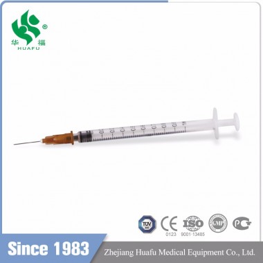 1ml disposable syringe 3 part with needle luer slip with CE, ISO approved