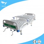 YRT-H10 two cranks hospital bed with aluminum side railing