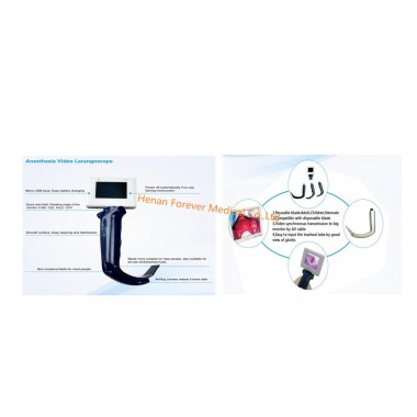 Rechargeable Low Price Video Laryngoscope with 3 Reusable Blade